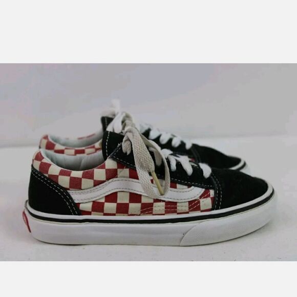 Vans Off The Wall Kids Size 1.5 Checkerboard Lace up Sneakers Shoes. - Picture 1 of 11